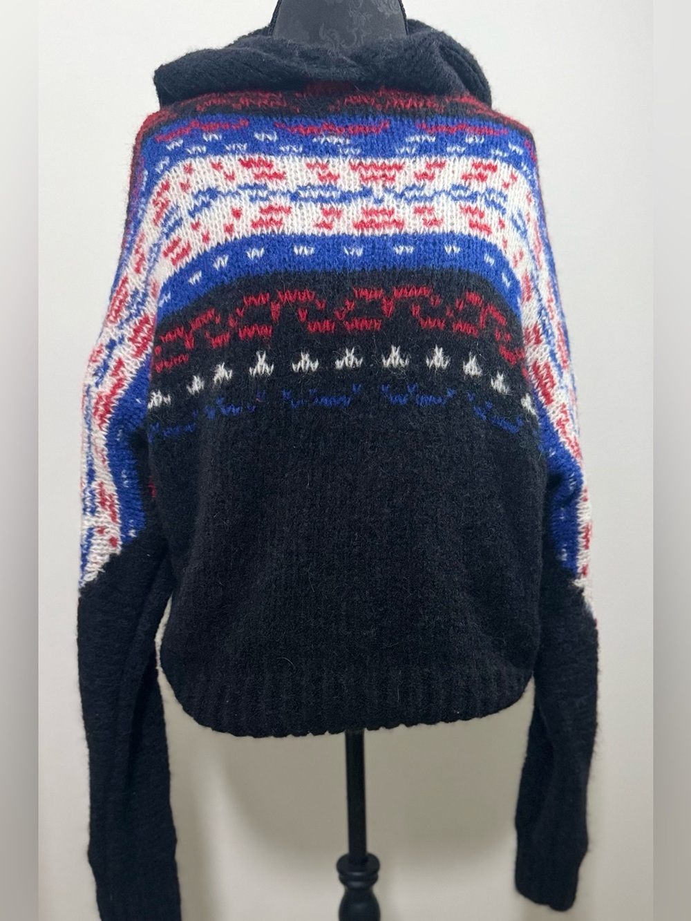 rag & bone Fair Isle Mohair Alpaca Hooded Sweater Small